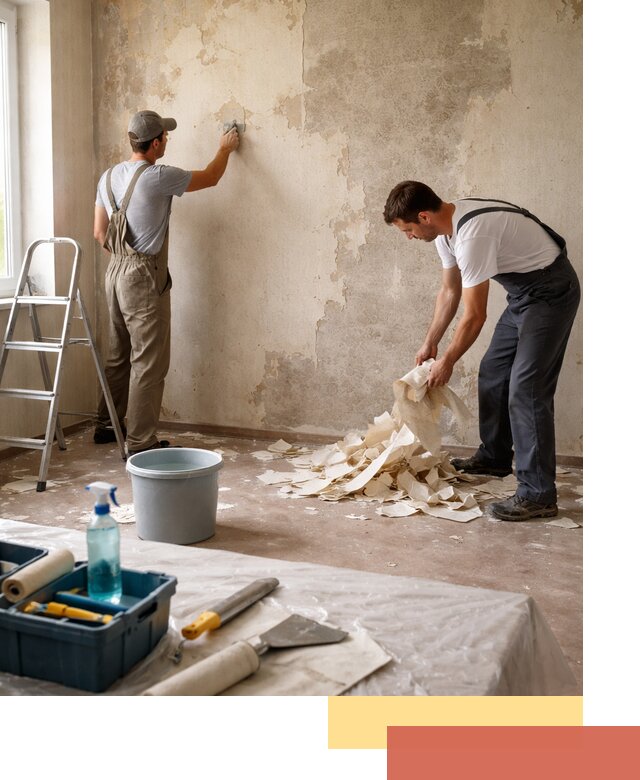 Снятие старых обоев в Кохме быстро и качественно