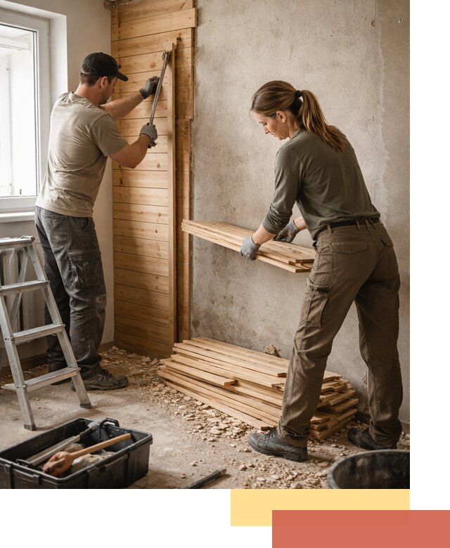 Демонтаж вагонки со стен в Кохме — профессиональный демонтаж