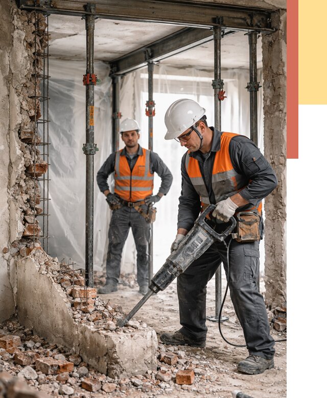 Снос несущих стен в Кохме от 10648 руб. — демонтаж несущей стены под ключ | ОТДЕЛОЧНИК-Кхм