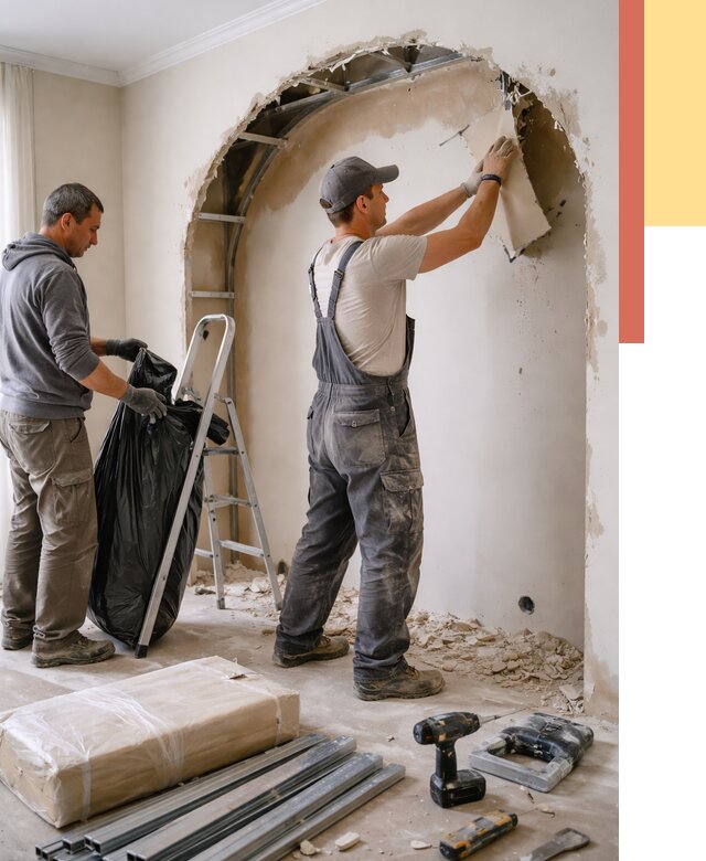 Демонтаж арки из гипсокартона в Кохме от 3636 руб. — услуги под ключ | ОТДЕЛОЧНИК-Кхм