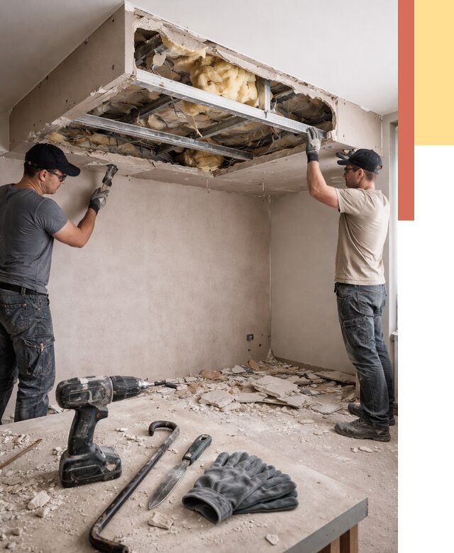 Демонтаж короба из гипсокартона в Кохме от 1579 руб. — быстро и недорого | ОТДЕЛОЧНИК-Кхм