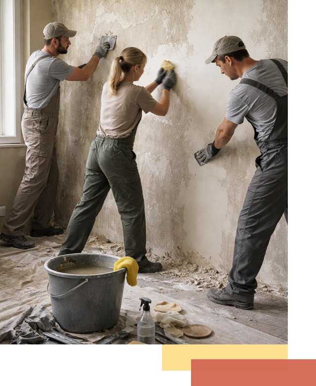 Очистка стен от клея и грунтовки в Кохме качественно и быстро