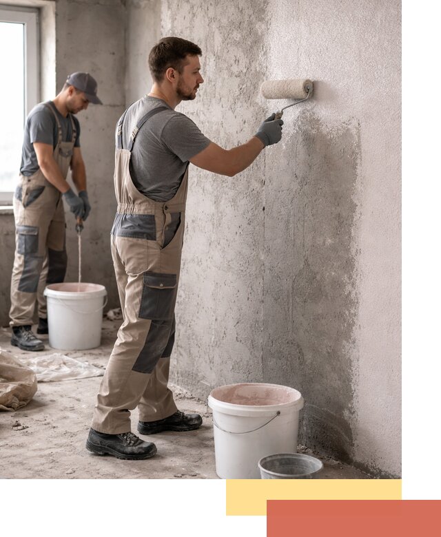 Нанесение бетоноконтакта на стены в Кохме для последующей отделки