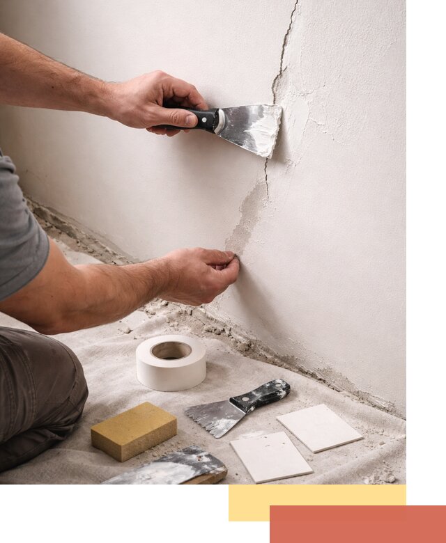 Заделка трещин и сколов в стенах и потолках в Кохме