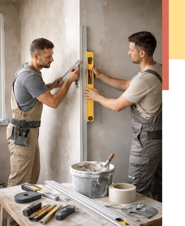 Выведение углов стен в Кохме от 1922 руб. быстро и недорого | ОТДЕЛОЧНИК-Кхм