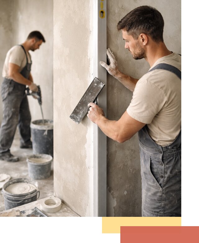 Выведение углов стен в Кохме: монтаж и оштукатуривание