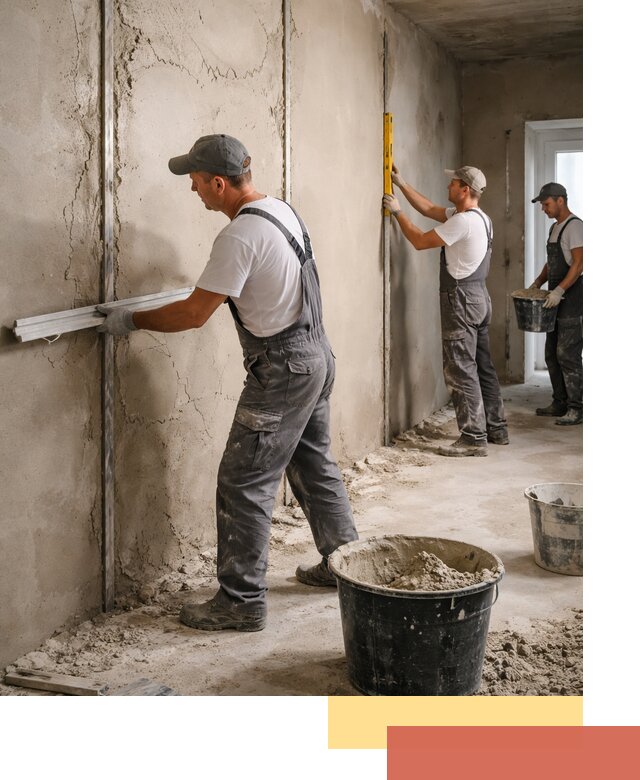 Штукатурка стен по маякам в Кохме — точная и ровная поверхность