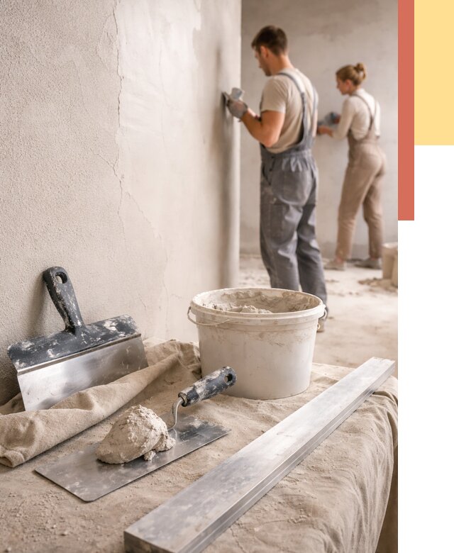 Штукатурка стен гипсовая в Кохме от 4675 руб/м2 — быстро и недорого | ОТДЕЛОЧНИК-Кхм