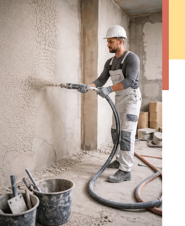 Машинная штукатурка стен в Кохме под ключ от 6752 руб./м2 | ОТДЕЛОЧНИК-Кхм