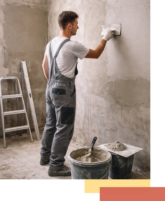 Штукатурка стен в ванной под ключ в Кохме