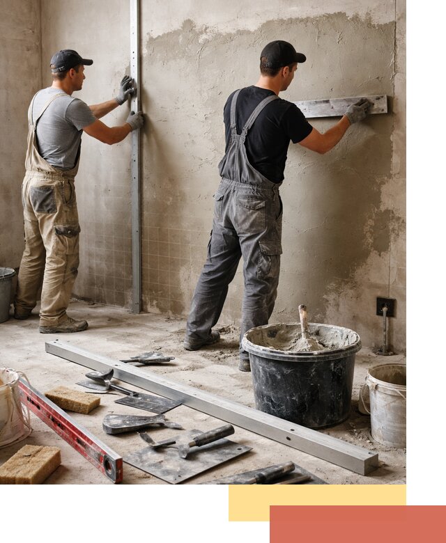 Профессиональная штукатурка стен под плитку в Кохме