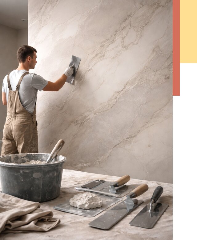 Декоративная штукатурка под мрамор в Кохме от 2909 руб./м² — быстро и недорого | ОТДЕЛОЧНИК-Кхм