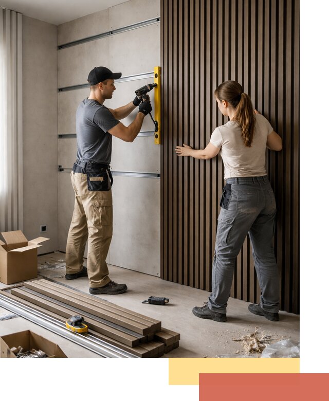 Монтаж реечных панелей на стены в Кохме