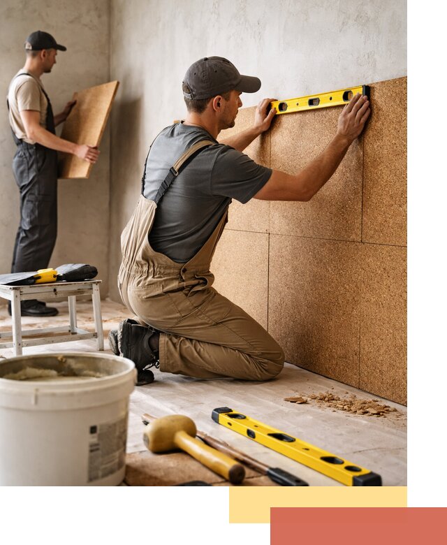 Монтаж пробковых панелей на стены в Кохме быстро и качественно