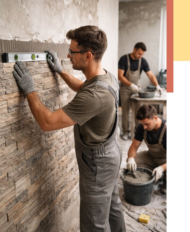 Монтаж искусственного камня в Кохме от 4675 руб. под ключ | ОТДЕЛОЧНИК-Кхм