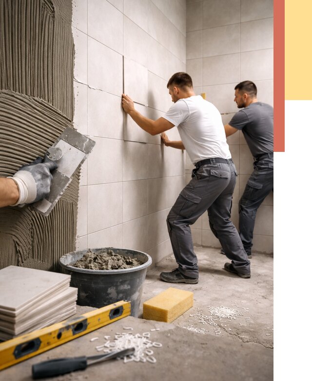 Укладка плитки на стены в Кохме от 883 руб. — качественно и недорого | ОТДЕЛОЧНИК-Кхм