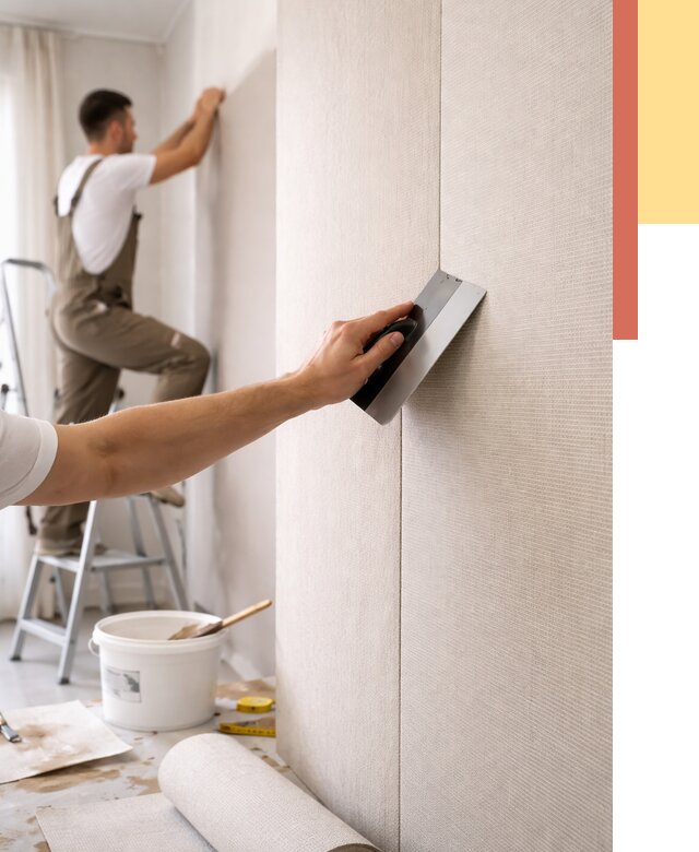 Поклейка текстильных обоев в Кохме от 4675 руб. под ключ | ОТДЕЛОЧНИК-Кхм