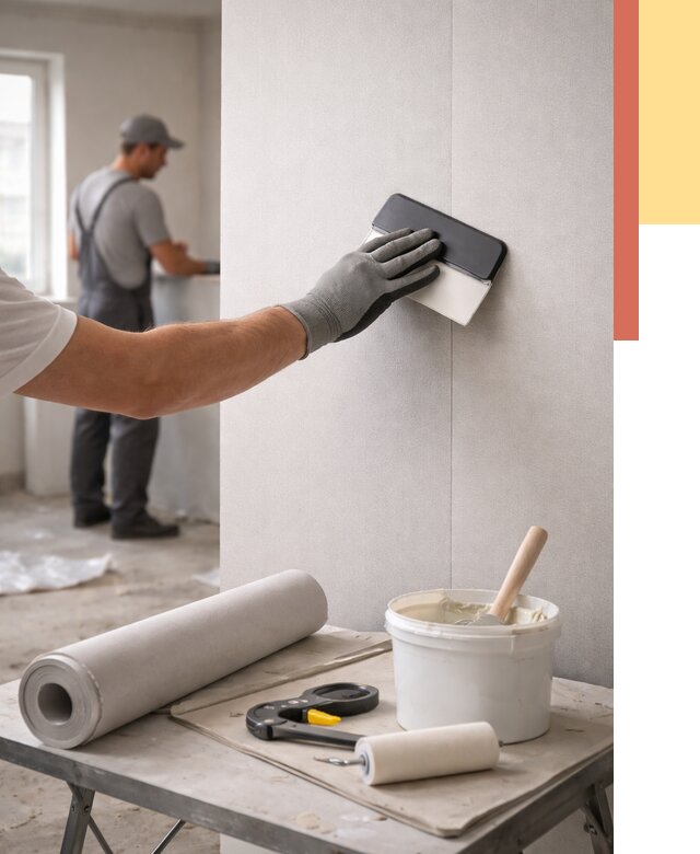 Поклейка обоев под покраску в Кохме от 3636 руб. за м2 | ОТДЕЛОЧНИК-Кхм