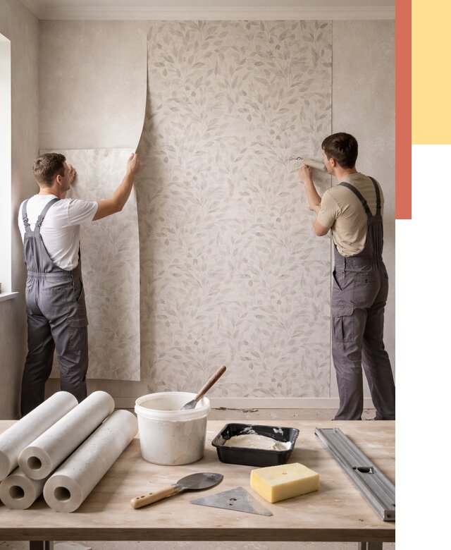 Поклейка обоев с подбором рисунка в Кохме от 3636 руб. | ОТДЕЛОЧНИК-Кхм - быстро и недорого