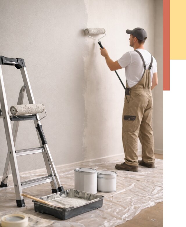 Покраска стен латексной краской в Кохме от 4675 руб. за м2 | ОТДЕЛОЧНИК-Кхм