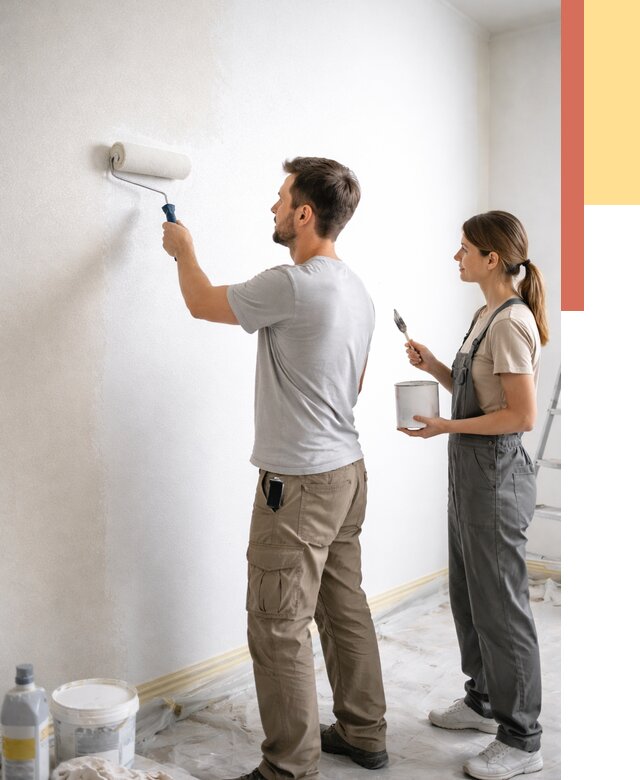 Окраска стен по стеклохолсту в Кохме от 4675 руб/м² под ключ | ОТДЕЛОЧНИК-Кхм