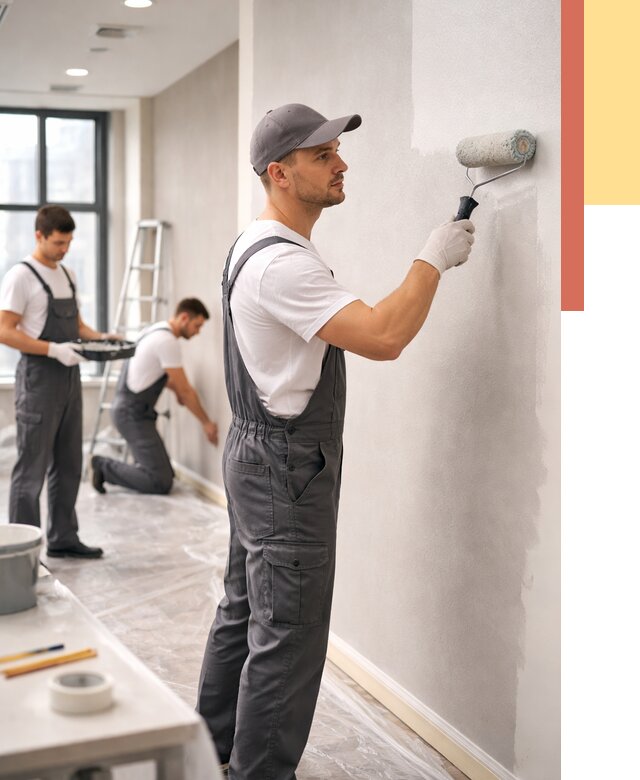 Покраска стен в офисе в Кохме от 8830 руб. — быстро и недорого | ОТДЕЛОЧНИК-Кхм