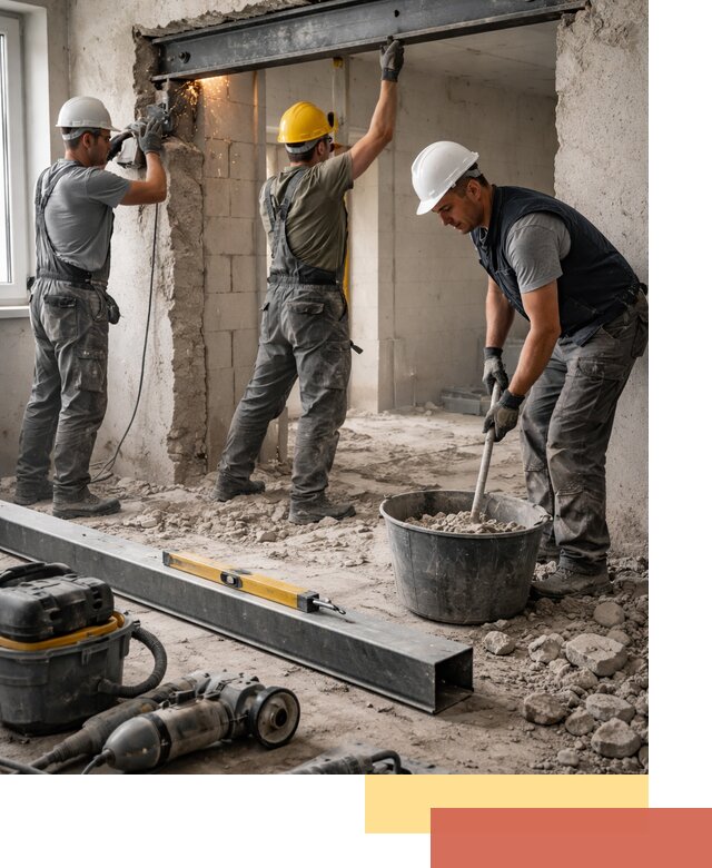 Создание проемов в стенах и несущих конструкциях в Кохме