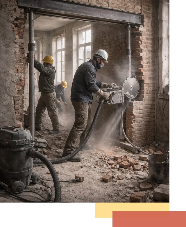 Прорезка проема в стене под дверной или оконный проем в Кохме