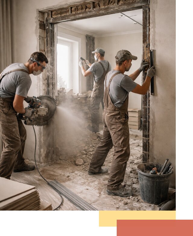 Расширение дверного проема под установку новой двери в Кохме