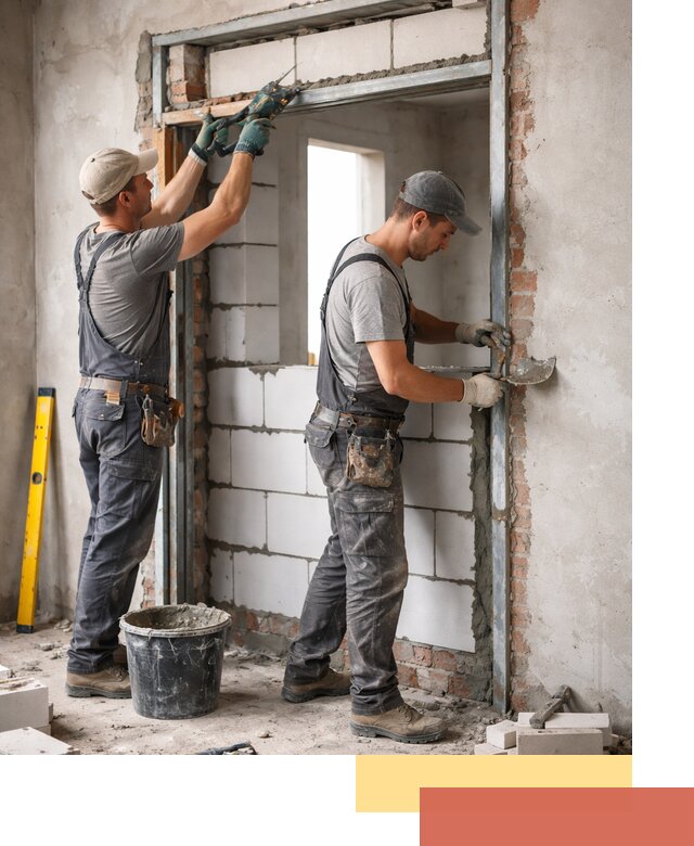 Закладка дверного проема под ключ в Кохме: демонтаж, монтаж, отделка