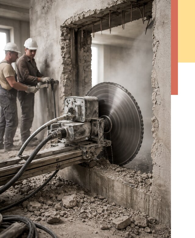 Алмазная резка проемов в Кохме от 4675 руб. быстро и недорого | ОТДЕЛОЧНИК-Кхм