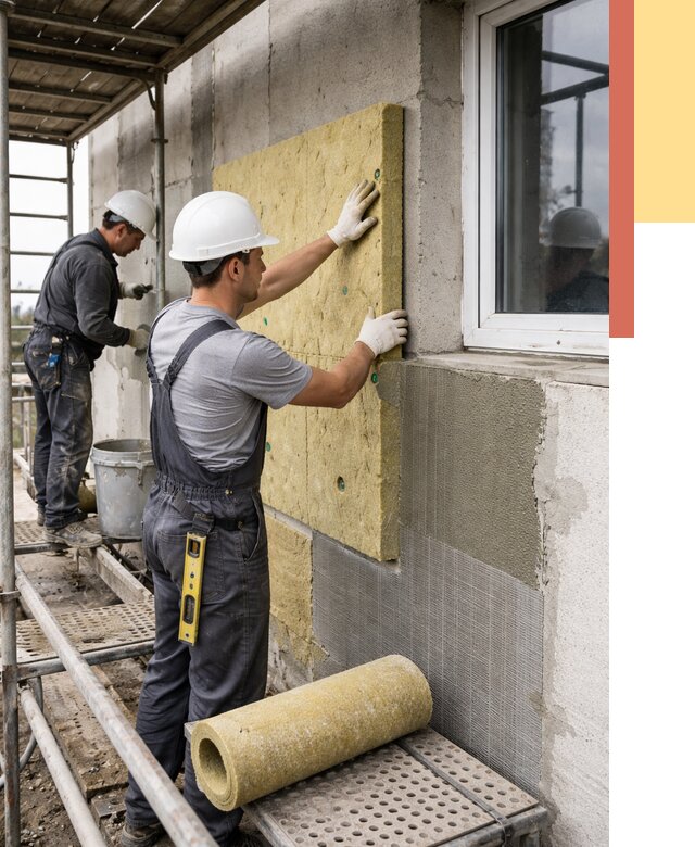 Утепление стен в Кохме от 4467 руб. под ключ — быстро и недорого | ОТДЕЛОЧНИК-Кхм