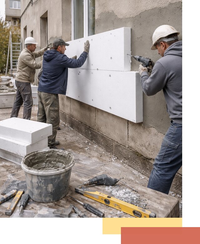 Утепление наружных стен пенопластом в Кохме