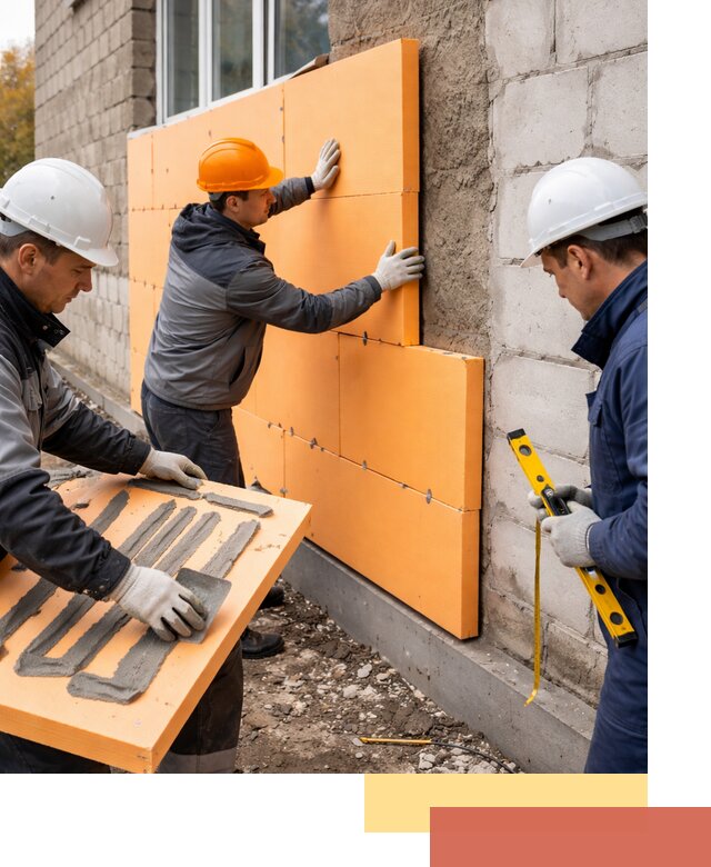 Утепление фасада пеноплексом под ключ в Кохме