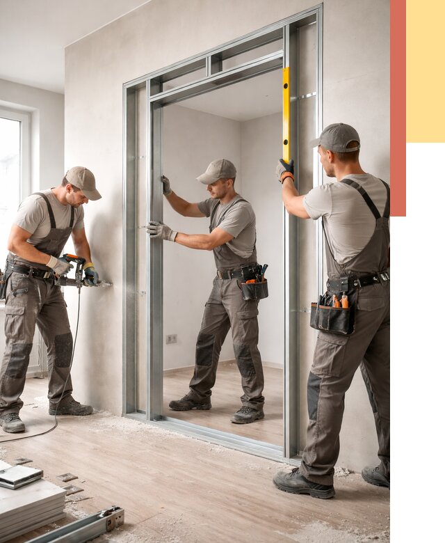 Устройство дверного проема в перегородке в Кохме от 4675 руб. под ключ | ОТДЕЛОЧНИК-Кхм