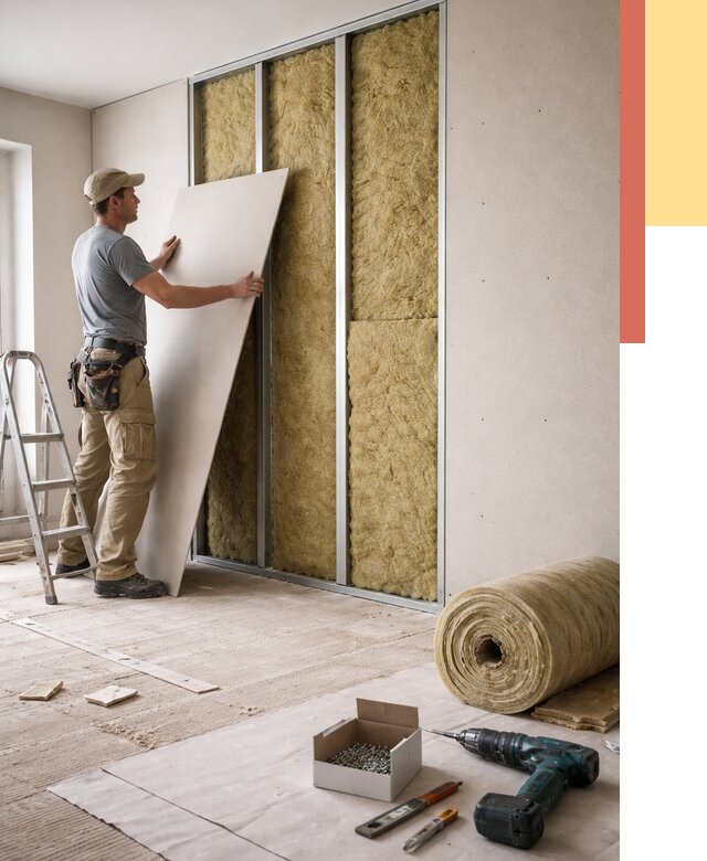 Перегородка из гипсокартона с шумоизоляцией в Кохме от 3241 руб. | ОТДЕЛОЧНИК-Кхм