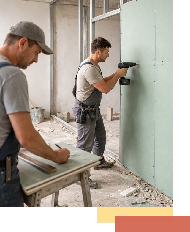 Перегородки из влагостойкого гипсокартона под ключ в Кохме