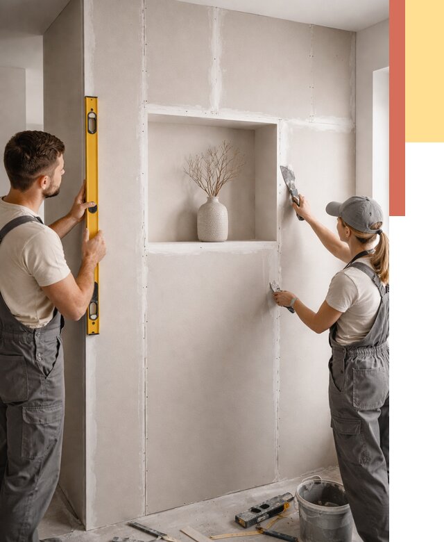 Перегородка из гипсокартона с нишей в Кохме от 3376 руб. под ключ | ОТДЕЛОЧНИК-Кхм