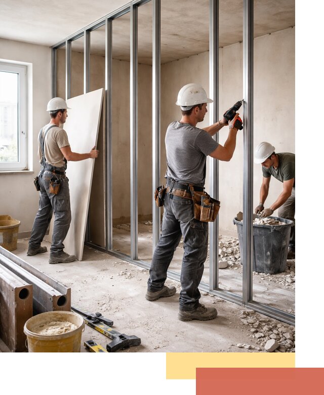 Перенос гипсокартонной перегородки в Кохме профессионально и быстро