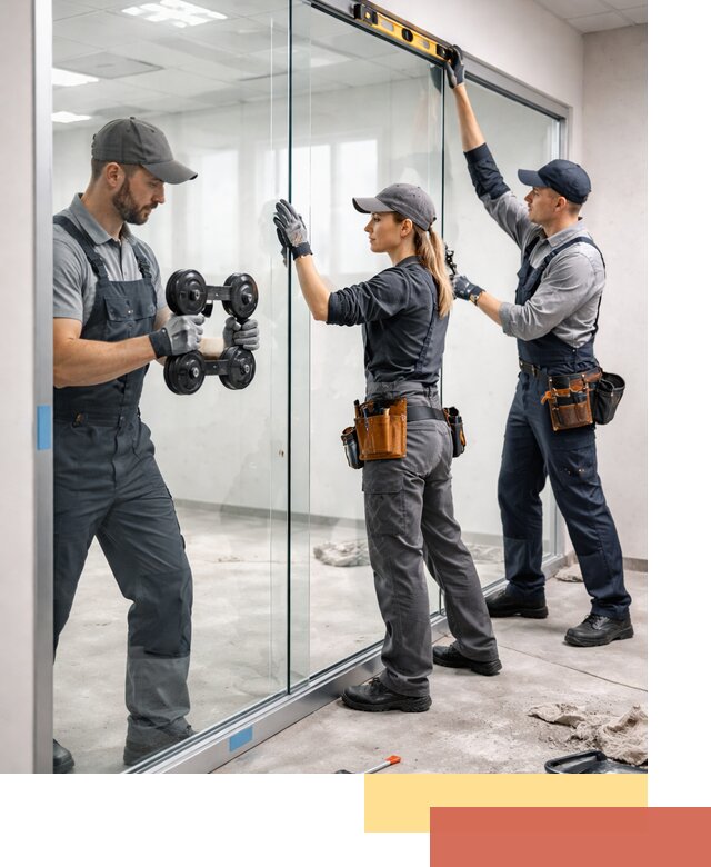 Профессиональный монтаж стеклянных перегородок в Кохме