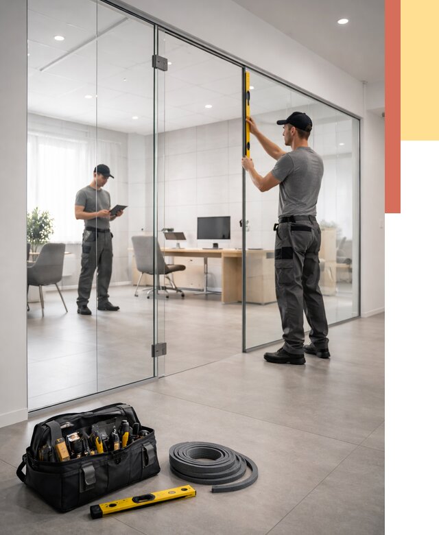 Цельностеклянные перегородки под ключ в Кохме от 9869 руб. — монтаж и цены | ОТДЕЛОЧНИК-Кхм