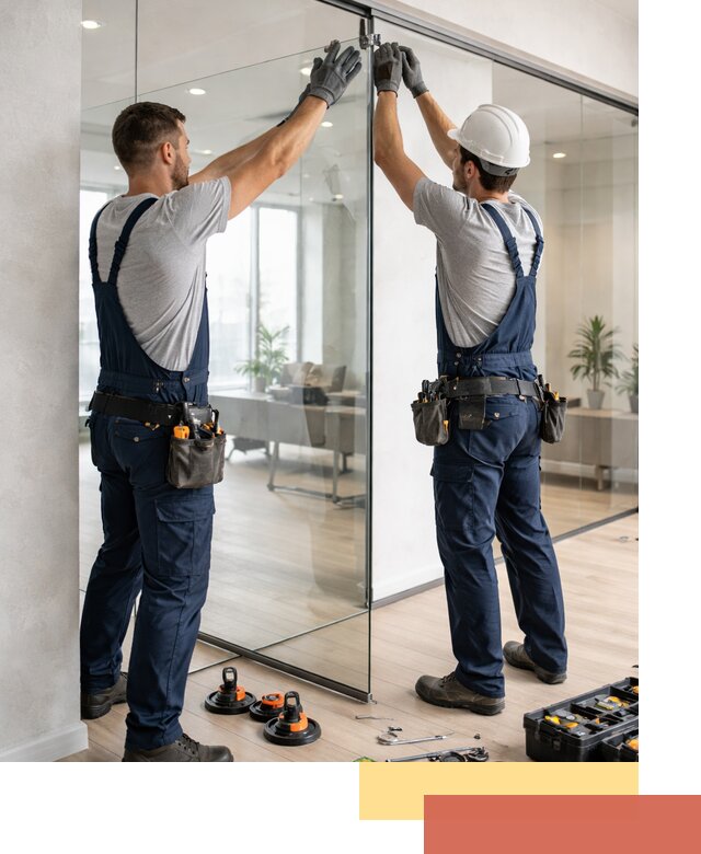 Безрамные стеклянные перегородки под ключ в Кохме