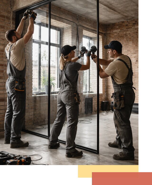 Стеклянные перегородки лофт — изготовление и монтаж в Кохме