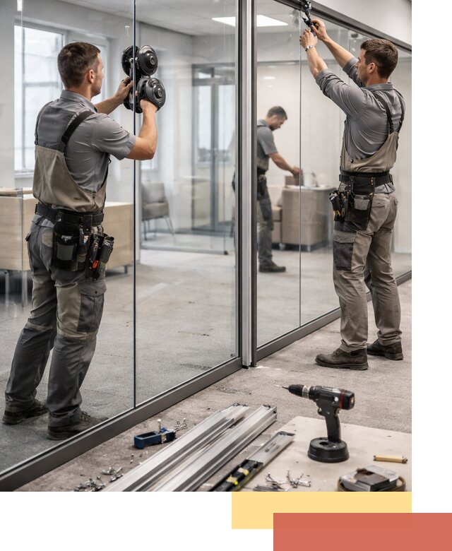 Стеклянные офисные перегородки под ключ в Кохме