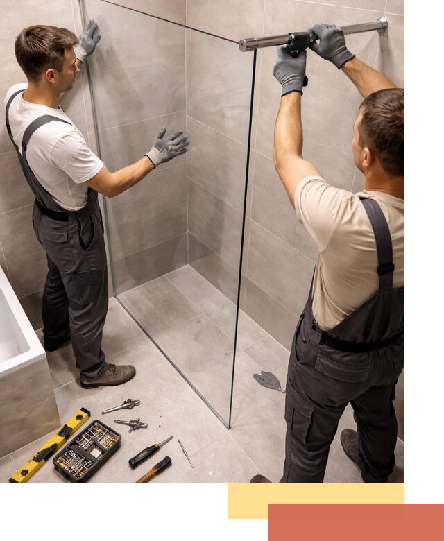 Стеклянные перегородки для душа в Кохме — изготовление и монтаж