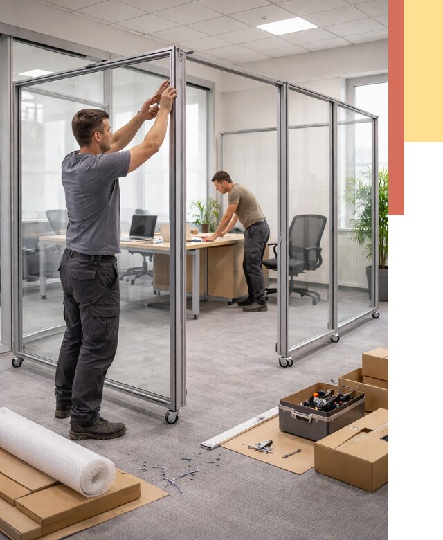 Мобильные офисные перегородки в Кохме от 12985 руб. — установка под ключ | ОТДЕЛОЧНИК-Кхм