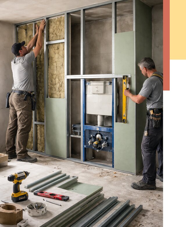 Установка сантехнических перегородок в Кохме от 8830 руб. | ОТДЕЛОЧНИК-Кхм