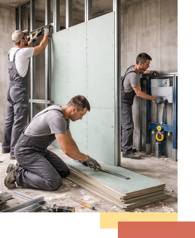 Монтаж и ремонт сантехнических перегородок в Кохме