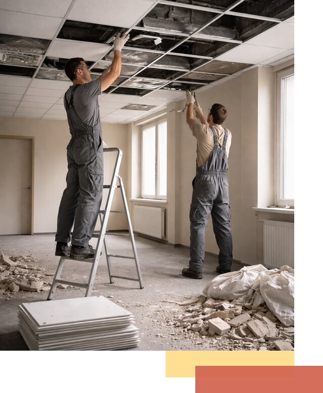 Демонтаж потолков Армстронг профессионально в Кохме