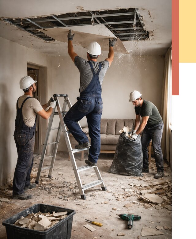 Демонтаж гипсокартонного потолка в Кохме от 436 руб. за м2 — ОТДЕЛОЧНИК-Кхм